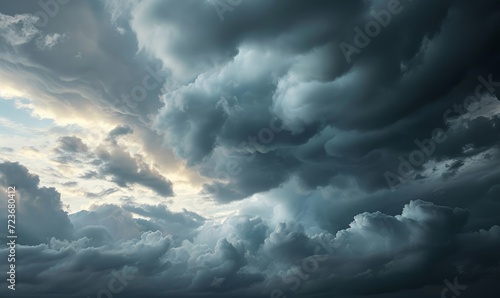 cloudy sky, grey sky with clouds, bad weather, rainy day, winter day during a storm, sky background with clouds, dark clouds, Generative AI 