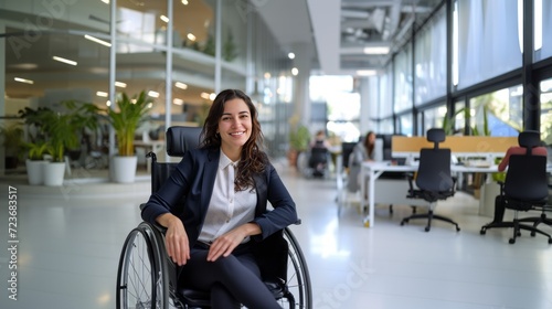 Professional in Wheelchair in Modern Office Space