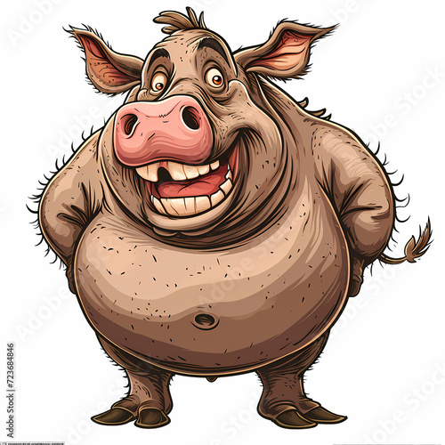 big smile cartoon boar