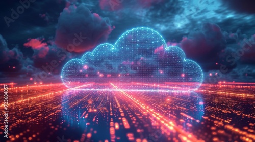 Illustration numérique : Cloud computing et transfert de données