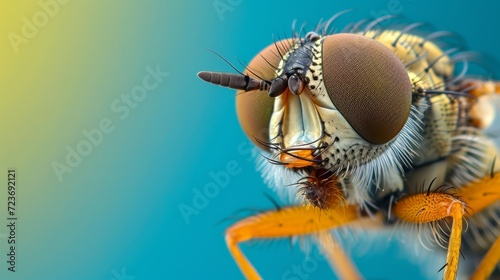 Macro Close up of House fly.