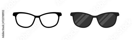 Glasses icons. Flat style. Vector icons