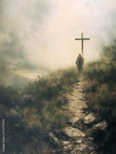 Jesus Christ crucified, background poster, wallpaper, religion, golgotha hill