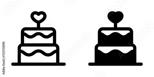 Editable wedding cake vector icon. Wedding, valentine, love, celebration. Part of a big icon set family. Perfect for web and app interfaces, presentations, infographics, etc