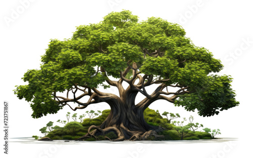 tree kalpataru extending its branches on white or PNG transparent background.