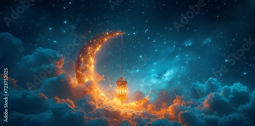 Glowing Lamp in the Sky: A Celestial Celebration of Ramadan Generative AI