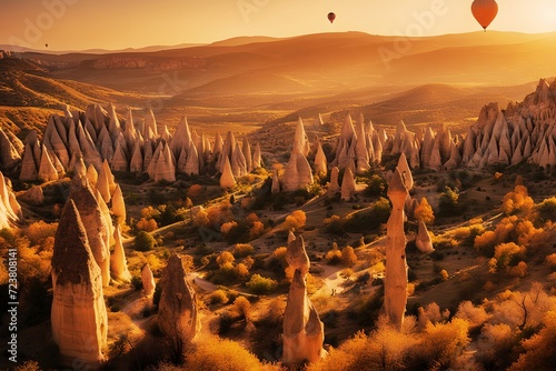 An Impressive Breathtaking Beauty of The Love Valley in Cappadocia (JPG 300Dpi 10800x7200)