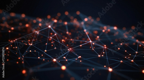 . Network connection structure with dots and lines. Futuristic background .