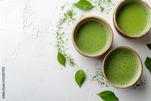 Matcha, green tea in a chawan cup,