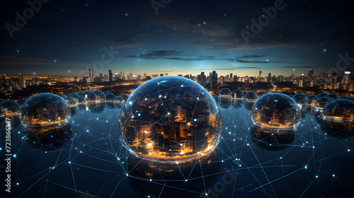 Business networking transformed a global communication background for modern enterprises ,, Connected world HD 8K wallpaper Stock Photographic Image