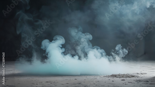 a smoke bomb is shown in the middle of a dark room with smoke coming out of it