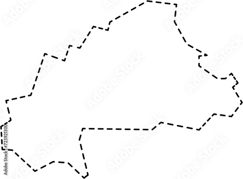 dash line drawing of burkina faso map.