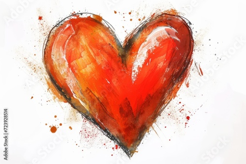 Artistic red heart painting