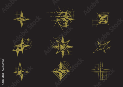 GRUNGE ELEMENT COLLECTION - FOUR POINTED STAR