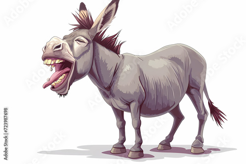cartoon illustration donkey with big teeth