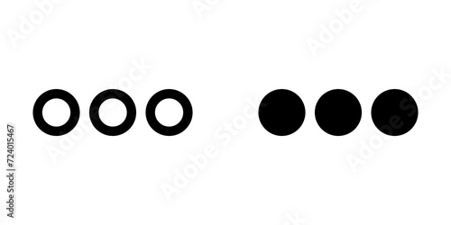 Vector horizontal ellipsis menu icon. Black, white background. Perfect for app and web interfaces, infographics, presentations, marketing, etc.