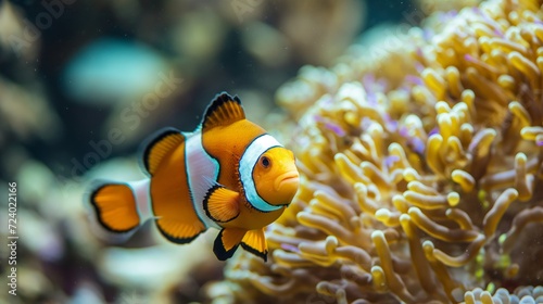Clownfish Swimming Near Coral