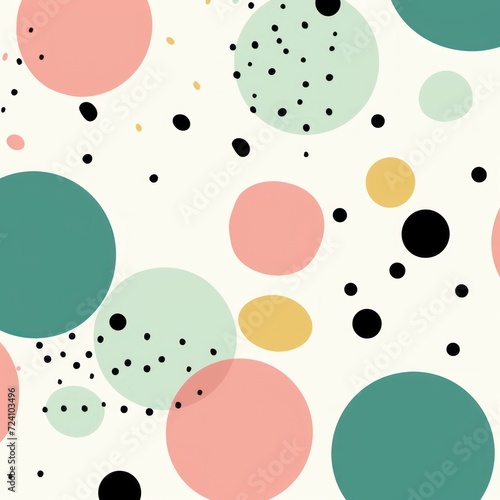 honeydew polka dot, boho color palette, simple line, modern minimalist vector illustration pattern