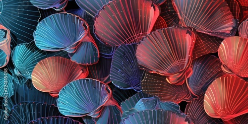 seashell microchip pattern, electronic pattern, vector illustration 