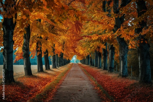 colorful autumn alley