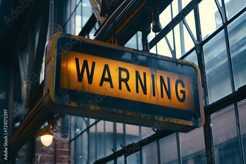 Vergangene Warnungen: Heruntergekommenes Schild mit der Aufschrift 'WARNING' vermittelt nostalgische Authentizität und erzählt Geschichten vergangener Zeiten.