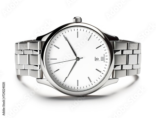 Quartz Wristwatch Timekeeping Elegance Isolated on White Background AI Generated