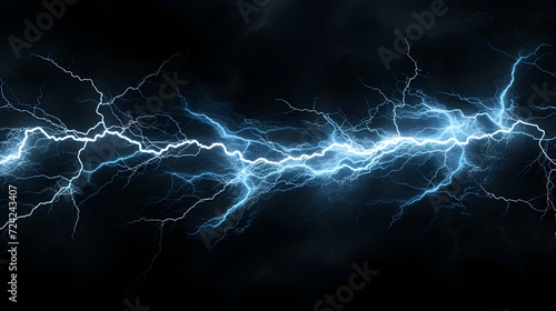 lightning storm on a black background, in the style of technological fusion