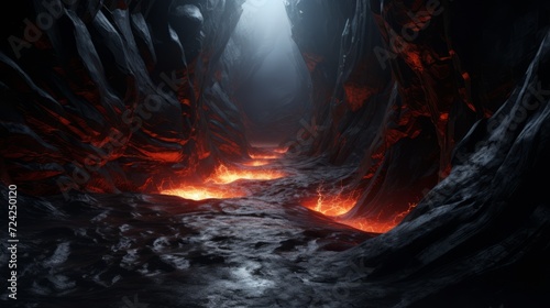 black marble landscape, the gate of hell
