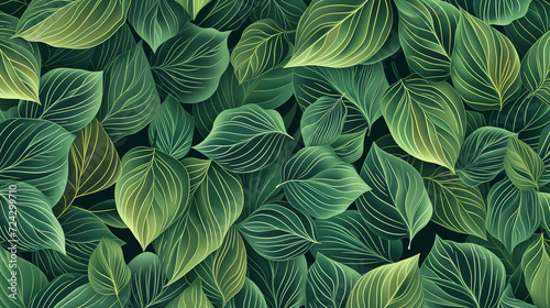 green leaves background, seamless leave pattern, green background, wallpaper, botany