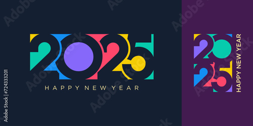 2025 Happy New Year design vector. trendy new year 2025 design template.