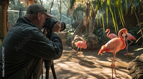 Professional photography while shooting in zoo