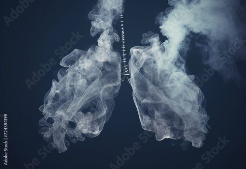 Person Exhaling Smoke From Their Lungs