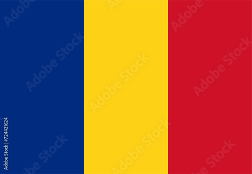 Close-up of blue yellow and red national flag of Eastern European country of Romania. Illustration made January 30th, 2024, Zurich, Switzerland.