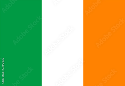 Close-up of green white and orange national flag of European country of Ireland. Illustration made January 30th, 2024, Zurich, Switzerland.