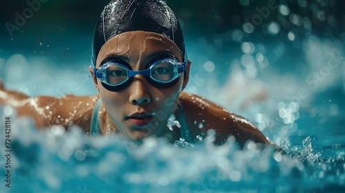アジア人の女性水泳選手03