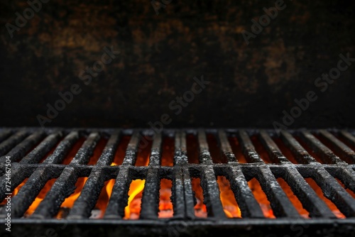 Empty Fired Barbecue on Black Style