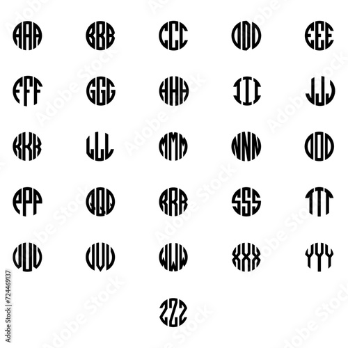 A-Z letter monogram vector template.
