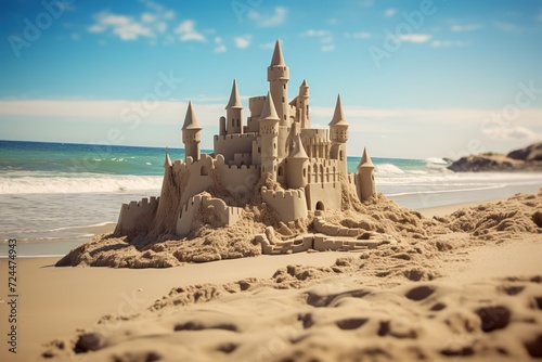 The sand castle was beautifully built.
