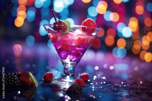 Berry Bonanza: Mixed berry cocktail in a festive glass.