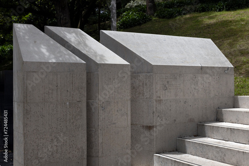 Concrete blocks. Auckland art gallery. Museum for modern art. Auckland New Zealand