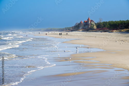 2023-02-21. beach in the seaside town of Leba, Leba, Poland