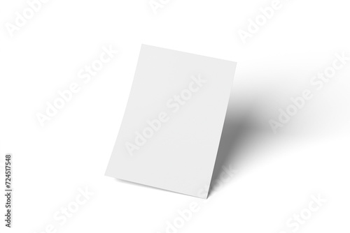 Blank portrait A4. Brochure magazine isolated on gray, changeable background / white paper isolated for mockup 