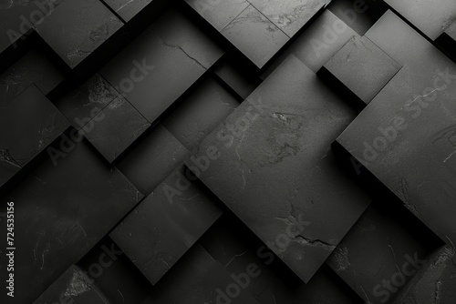 Black square concrete background abstract