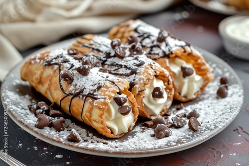 Chocolate filled cannoli from Sicily