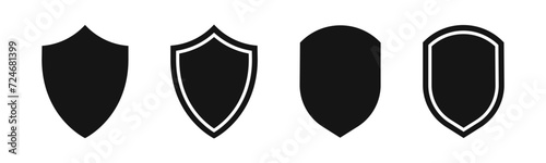 Protection shield vector icons. Shield icon set.