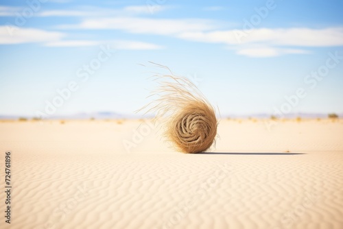 tumbleweed rolling with the wind in desert