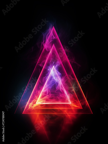 Light triangle on black background