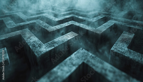 Creative abstract concrete maze background. Symbolizing the direction, the right path to success.
