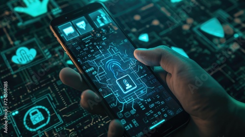 Discover the importance of cyber security in today's digital age as this infographic presents a smartphone screen under threat, emphasizing the need to protect your digital assets from cyberattacks