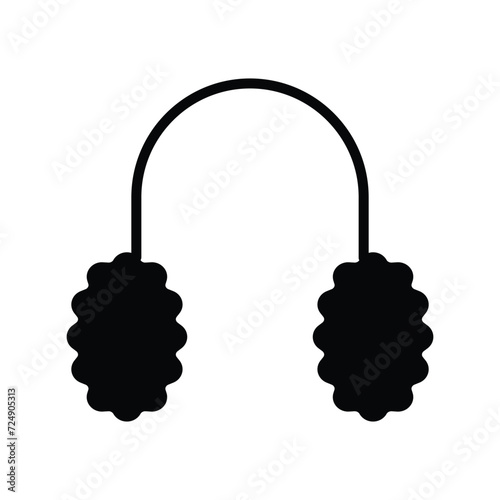 23 earmuffs icon with white background vector stock illustration